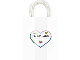 Tas met handvat Folia kraftpapier 110gr 18x21x8cm 20 stuks wit - 1