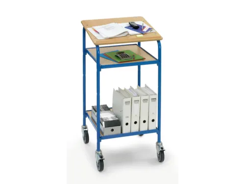 Mobiele Lessenaar 100kg Hxbxd 1100/1195x600x500mm 2 Houten Legborden