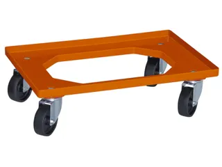 Bakonderwagen 250kg Laadvloer 600x400mm Oranje Kunststof Wielen - 1