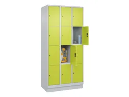 lockerkast,HxBxD 1950x900x500mm,3x4vakken,vak B 300mm,cil.-slot,sokkel