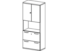 kantoorkast HxBxD 1920x800x430mm romp onyxgrijs decor front lichtgrijs