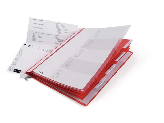 Personeelsmap met hangrail A4 2554 Rood Retailverpakking