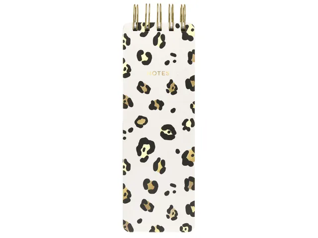 Bloc-notes Èccolo spirale Black Leopard ligne env.8x23cm 100g 150 pag