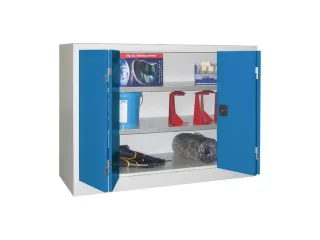 Vouwdeurkast 1000x1200x500mm 2legborden Verzinkt Ral7035 Front Ral5012 - 1