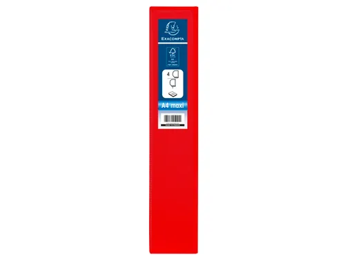 Ringmap Pp Personaliseerbaar Kreacover 4D-Ringen 40mm A4 Maxi Rood