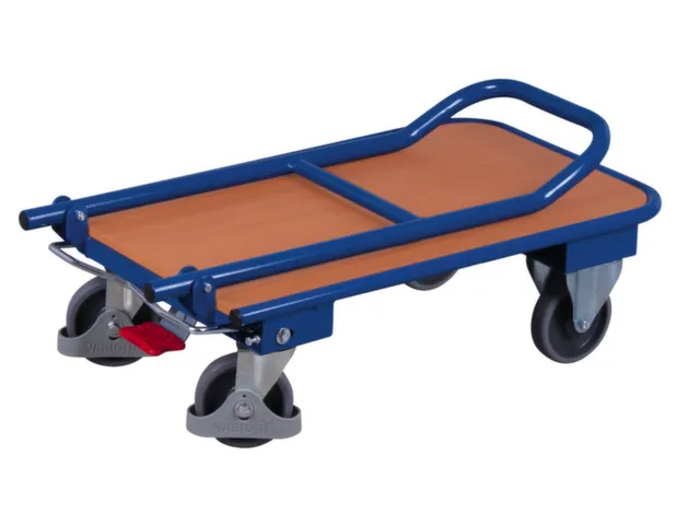 Chariot à dossier rabattable Charge 150kg Plateau hêtre 720x450mm