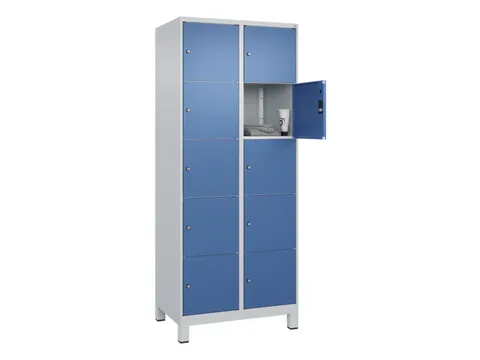 lockerkast,HxBxD 1950x800x500mm,2x5vakken,vak B 400mm,cil.-slot,voeten