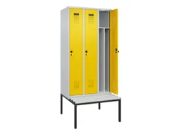 locker met bank,voor scheiding van kleding,HxBxD 2120x900x815mm,3vak