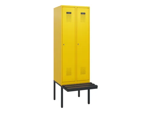 locker met bank,HxBxD 1950x600x815mm,2vak,vak B 300mm,cilinderslot