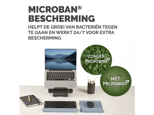 Muismat met polssteun Fellowes Breyta blauw 20x24cm