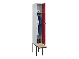 locker met bank,HxBxD 2120x300x815mm,1vak,vak B 300mm,draaigrendel - 1