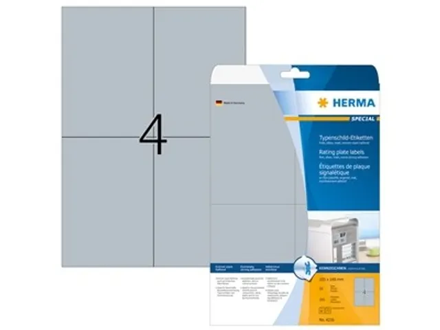 Etiket Herma 4216 105x148mm Weerbestendig Zlver 100 stuks