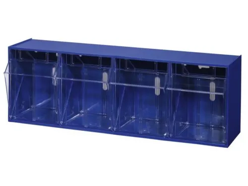 Assortimentsbak Hxbxd 210x600x172mm 4bakken Polystyreen Blauw
