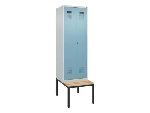 PBM-locker met bank,HxBxD 2120x600x815mm,2vak,vak B 300mm