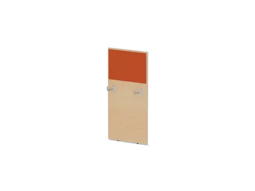 baliepaneel,v. bureau,aanbouw links,B 600mm,NE-esdoorn,BN3012-oranje