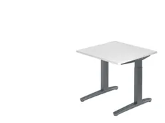 In hoogte verstelbaar bureau,HxBxD 680-850x800x800mm,blad wit