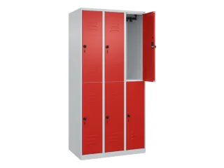 dubbeldekse locker,HxBxD 1850x900x500mm,3x2vak.,vak B 300mm - 2
