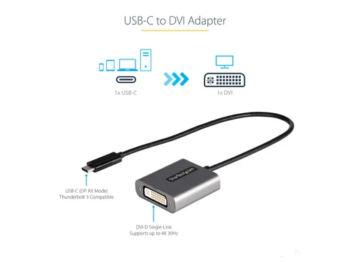 USB C naar DVI Adapter 1920x1200p USB-C naar DVI-D Adapter Dongle