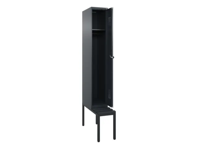 locker met bank,HxBxD 2120x300x815mm,1vak,vak B 300mm,draaigrendel