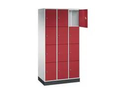 lockerkast,RAL 7035/RAL 3003,HxBxD 1950x920x500mm,3x4vakken,cil.-slot