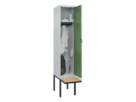 locker met bank,HxBxD 2120x400x815mm,1vak,vak B 400mm,draaigrendel