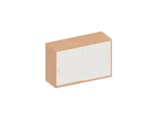 schuifdeurkast,HxBxD 770x1200x430mm,decor romp beuken,decor front wit - 1