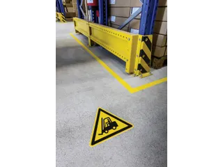 Vloermarkeringssticker Geel Let Op Vorkliften 430mm - 2