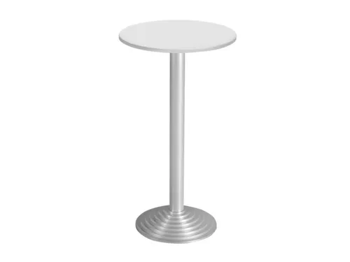 Statafel Gietijzeren Poot 110cm Blad Ø60cm Onderstel Aluminiumkleurig