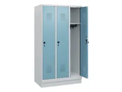 schoollocker,HxBxD 1630x900x500mm,3vak,vak B 300mm,draaigrendel,sokkel