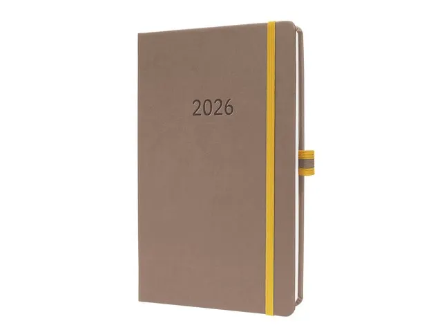 Weekagenda Linescape A5 2026 (EN) bruin Hardcover verticale indeling
