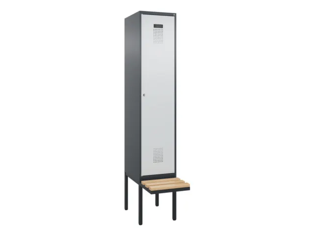 locker met bank,voor scheiding van kleding,HxBxD 2120x400x815mm,1vak