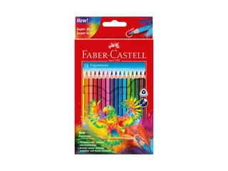 Kleurpotlood Faber-Castell Ergonomics driekant kartonnen etui à 18 st - 1