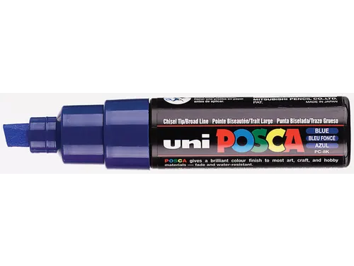 Verfstift Posca PC8K Brede punt 8mm schuin donkerblauw