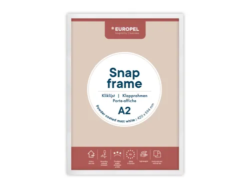 Kliklijst Europel A2 25mm mat wit