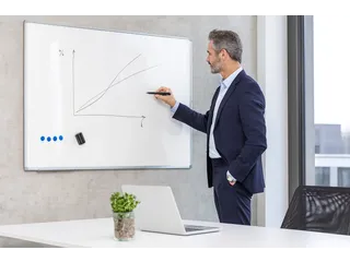 Magnetisch Whiteboard 90x120 cm Emaille Staal met Starterkit - 2