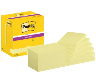 Memoblok Post-it 655 Super Sticky 76x127mm Canary yellow 12 stuks - 2