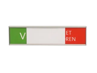 Design Schuifbord Aluminium Niet Storen Groen Rood 100x25mm - 2