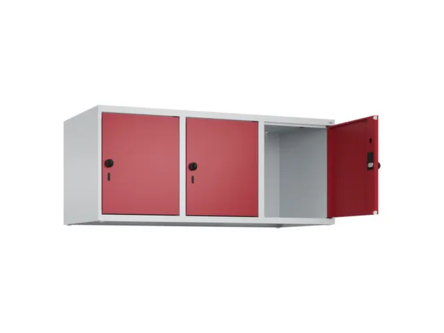 opzetkast,v. locker,3vak.,vak B 400mm,HxBxD 500x1200x500mm,vleugeldeur