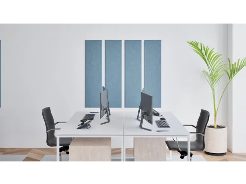 Akoestische PET-vilt wandtegels 30x120cm Blauw 4 Stuks