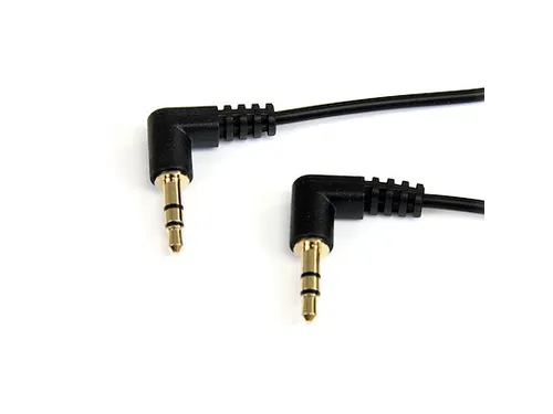 90cm 3,5mm Slim Haakse Stereo Audiokabel M/M zwart
