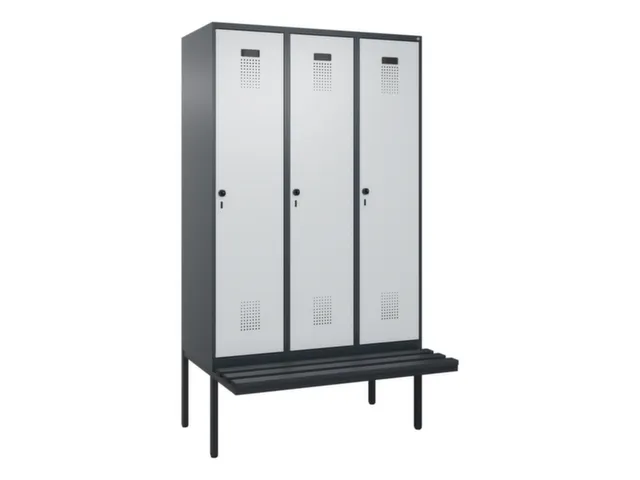 armoire vestiaire avec banc noir et blanc,HxlxP 2120x1200x815mm