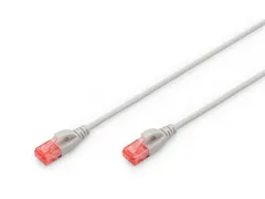 CAT 6 U-UTP Slim patchkabel Cu LSZH AWG 28/7 Lengte 3m Grijs