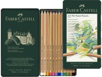 pastelpotlood Faber-Castell Pitt metalen etui a 12 stuks