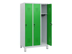 schoollocker,HxBxD 1630x900x500mm,3vak,vak B 300mm,draaigrendel,voeten