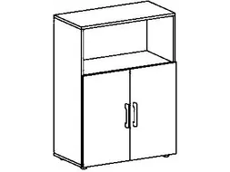 kantoor-combikast HxBxD 1100x800x420mm dubbele vleugeldeur lichtgrijs