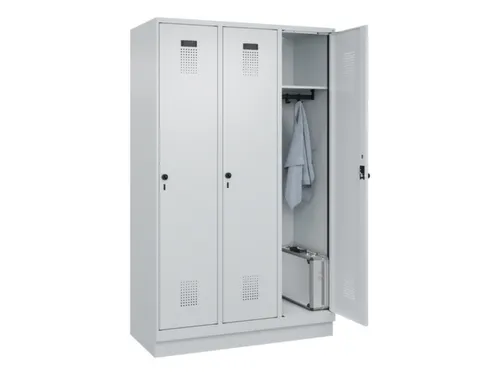 locker,HxBxD 1950x1200x500mm,3vak,vak B 400mm,draaigrendel,sokkel