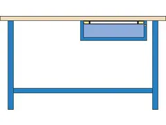 werkbank,HxBxD 840x1500x700mm,multiplexblad,RAL7035,front RAL7035