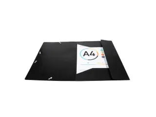 Elastomap A4 Zwart 3 Kleppen Polypropyleen 4/10de Ondoorschijnend - 2