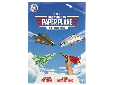 Papieren vliegtuigjes vouwen blok 24 vel 25x18cm