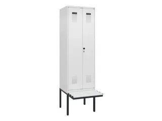 locker met bank,voor scheiding van kleding,HxBxD 2120x600x815mm,2vak - 2